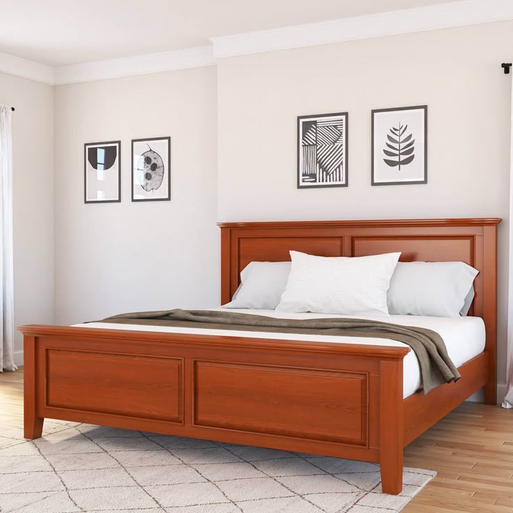 kristoff solid mahogany wood full size platform bed
